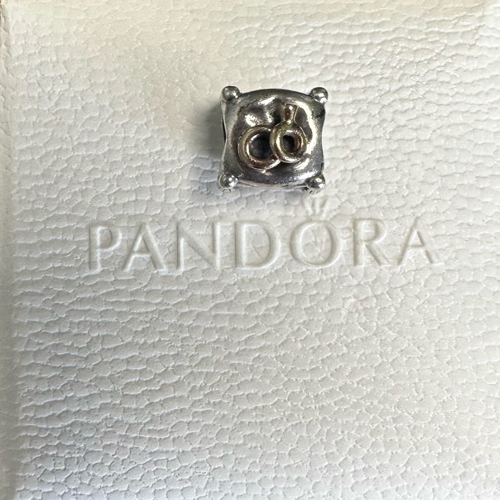 Pandora Retired Romantic Union Two Tone and Diamond Charm.